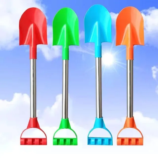 Stainless Steel Children Beach Shovel Pointed Sand Snow Shovel Thickened Outdoor Toy for Kids Play House Gift