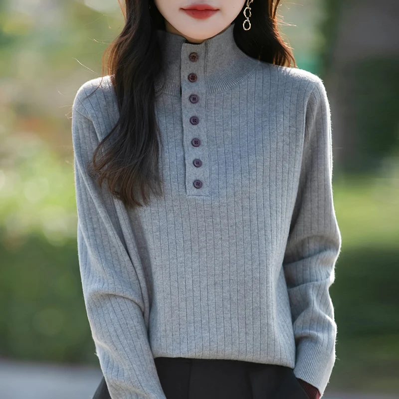 2024 Autumn and winter New Thick Cashmere sweater Women loose long sleeved Cashmere sweater Women 5