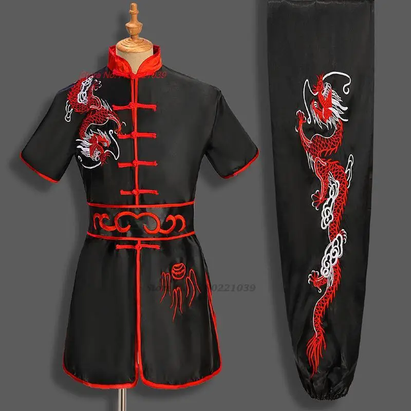 Chinesische Vintage Wushu Kleidung Drachenstickerei Kung Fu Uniform Martial Arts Kostüm 18 Sea14543717184878a4203f7fa840247cX