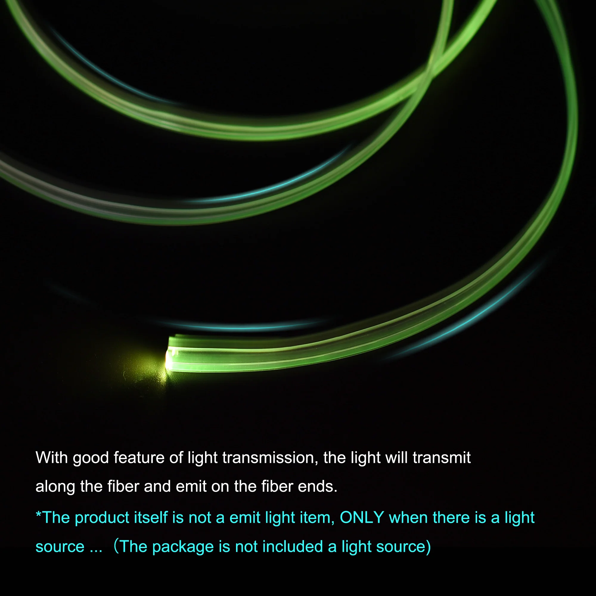 PMMA Side Glow Fiber Optic Cable 1.2mm 3mm Diameter 10mm Width 1M Long for LED Guide LED Optic Cable Ceiling Lighting Lights