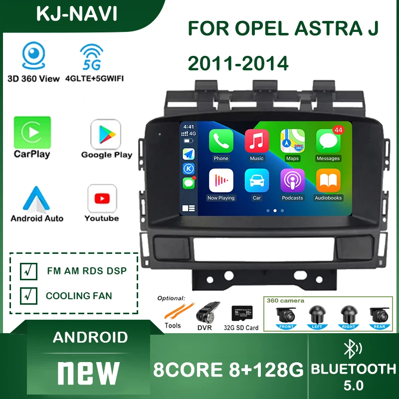 Car Multimedia Player Android 14 Carplay WIFI GPS BT 4G Opel Astra J 2011-2014 Buick Excelle GT XT Radio car radio,wireless carplay,wireless carplay adapter,smart carplay box