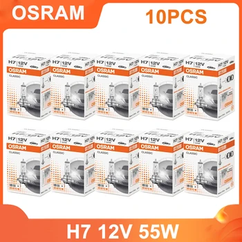 OSRAM CLASSIC 화이트 라이트, 오리지널 헤드라이트, 자동 안개 램프, 할로겐 전구, 10 개, H1, H4, H3, H7, 9003, HB2 표준 램프, 12V, 55W, 100W