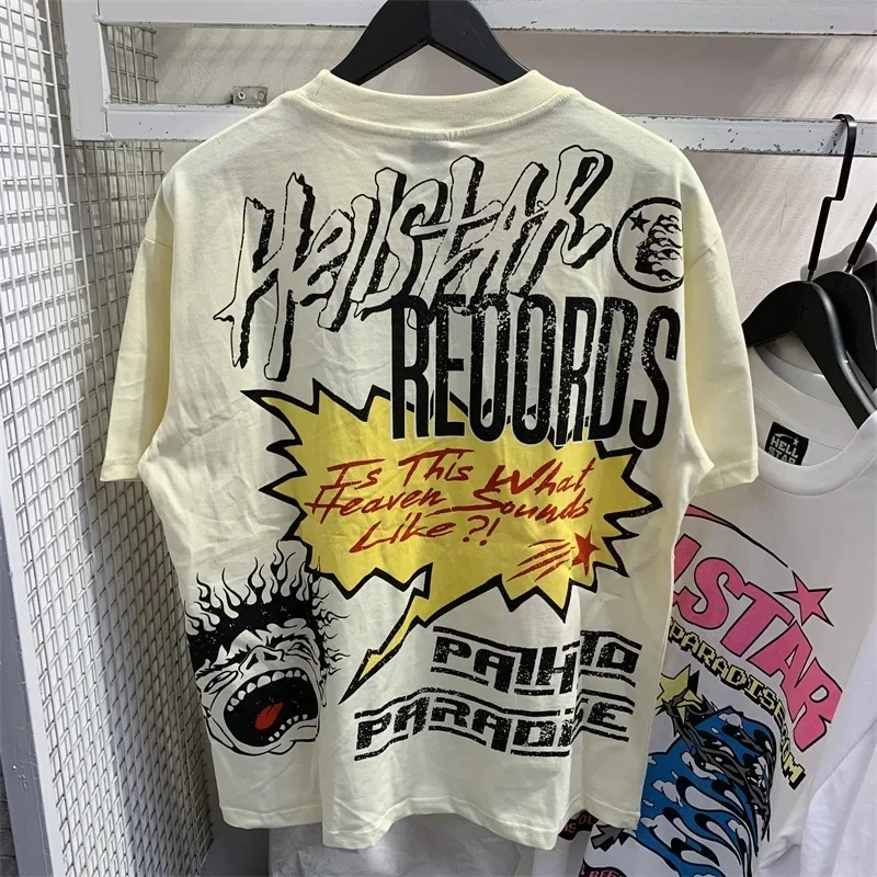

24ss HELLSTAR T-Shirts For Men Women 1:1 High Quality Hip Hop Graphic T Shirts