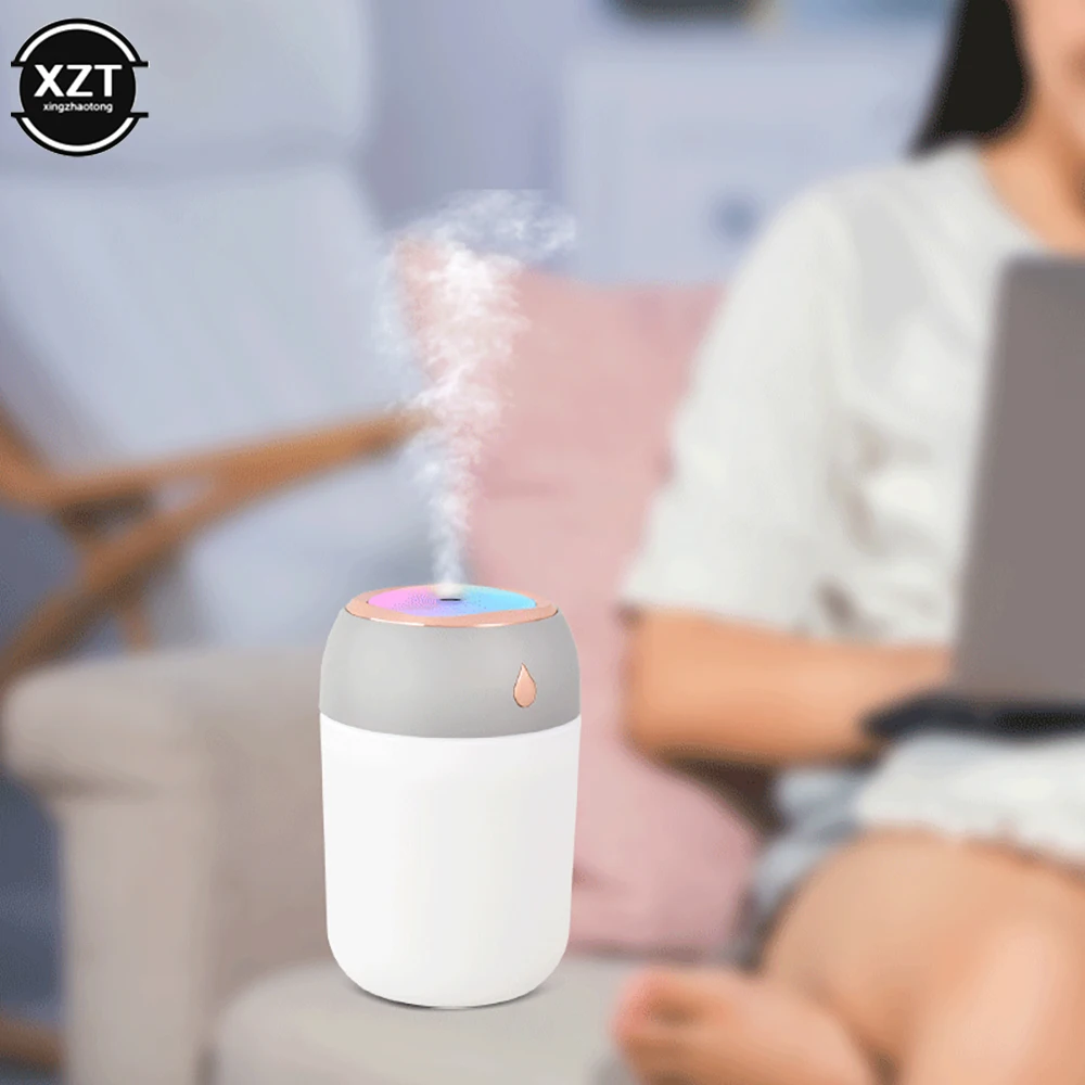 Air Humidifier 330ml Portable Car USB Desktop Office Bedroom Home LED Ambient Light