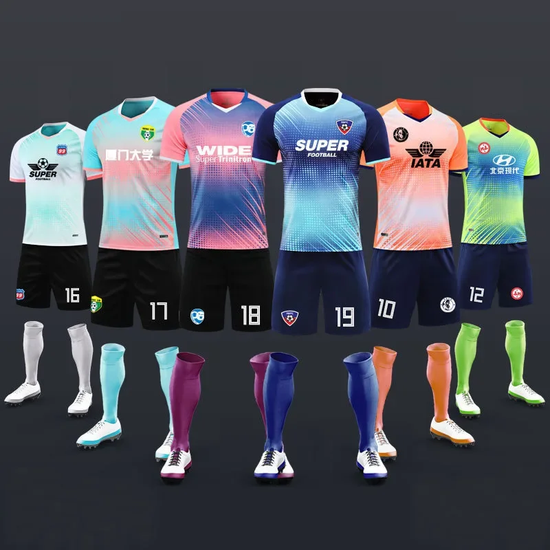 

New Men's Futbol Uniforms , Men Kid Football Kits Sets , Adult & Boys Survetement Soccer Jerseys Training Clothes Size: 4XS-5XL