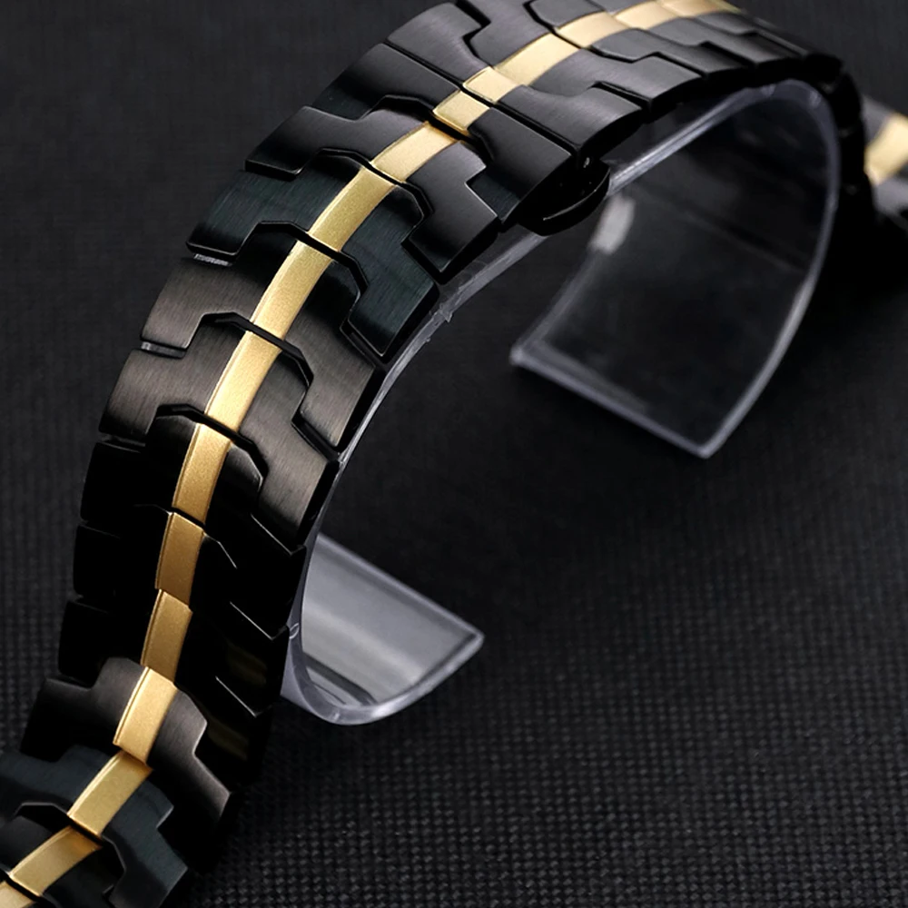 Premium Stainless Steel Watch Band - Elegant No-Gap Metal Bracelet Strap