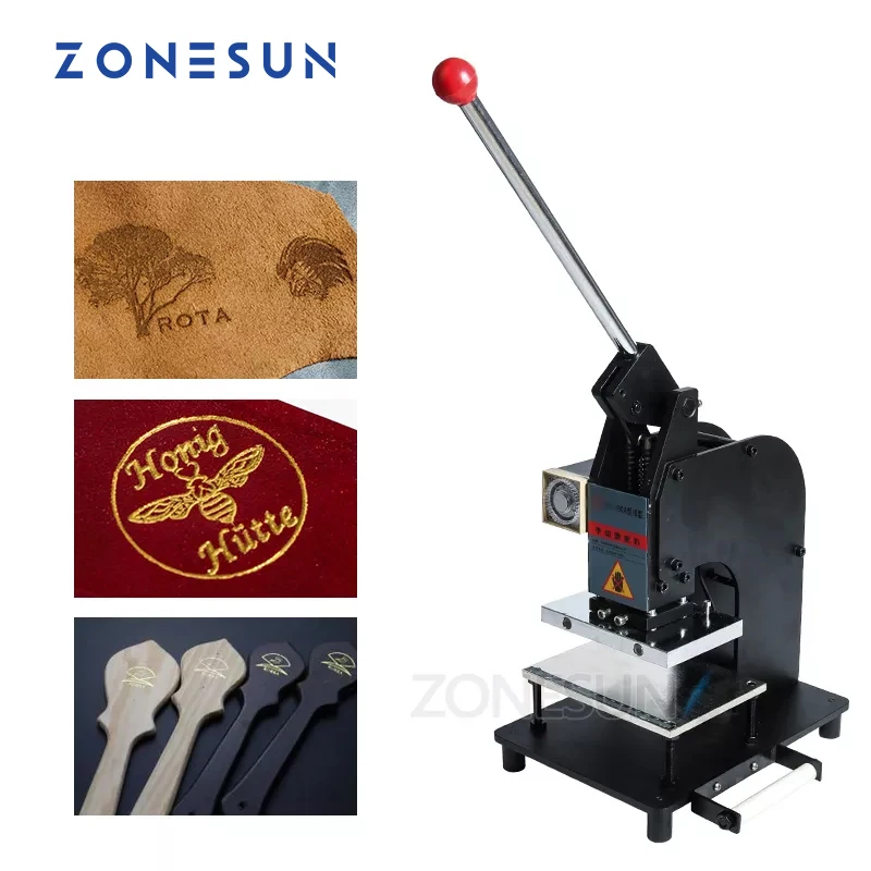 

ZONESUN Manual Hot Foil Stamping Machine Leather Logo Embossing Machine bronzing embosser for leather,rubber,wood,paper