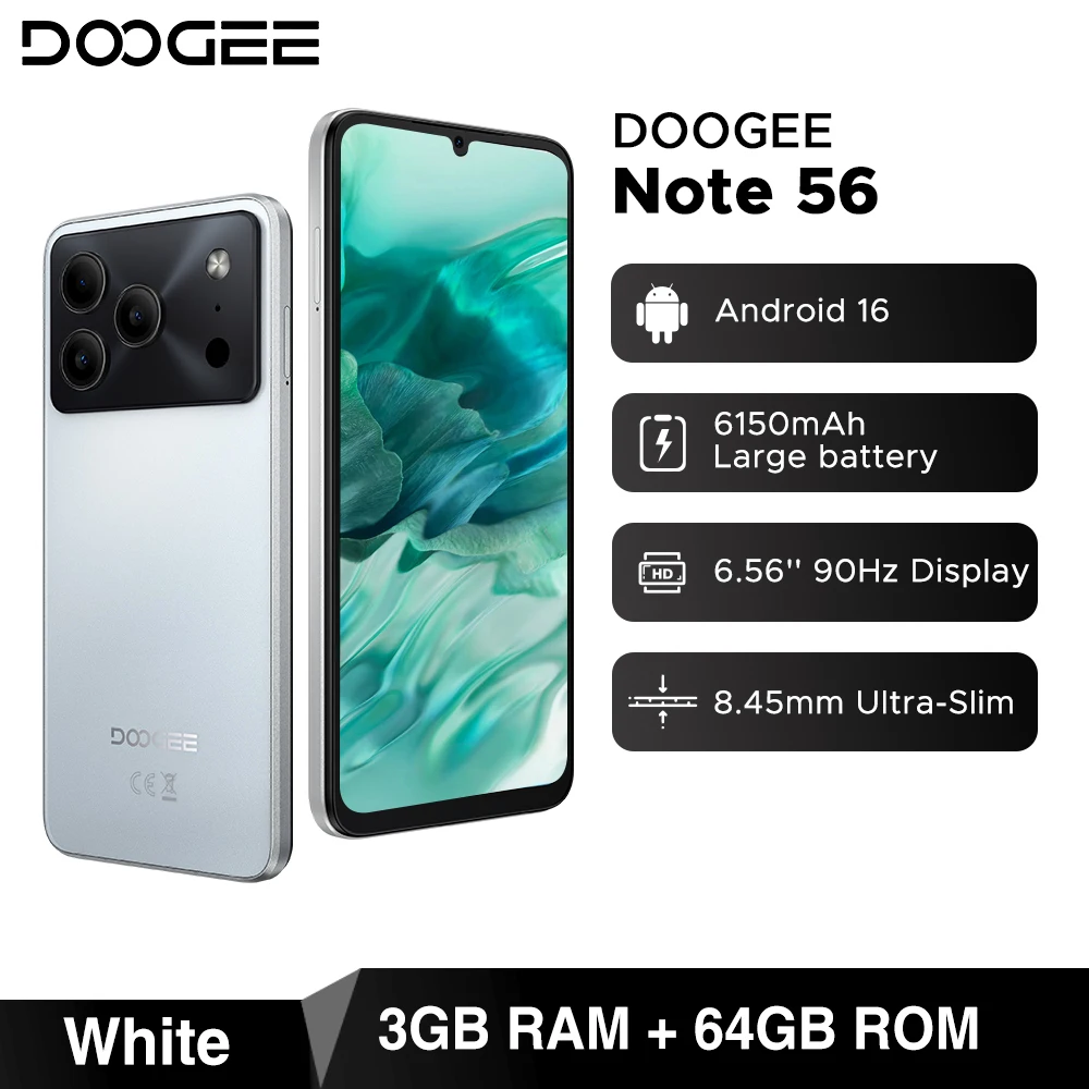 Global Version DOOGEE Note 56 Smartphone Android 16 6150mAh Large