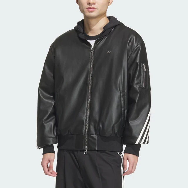 Adidas Originals Veste à capuche sportive en simili cuir pour homme JL7556 1