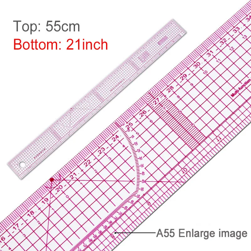 Sewing Tool 1Pcs Accessory Transparent Metric Straight Tailor Ruler Measuring For Fabric Patchwork Cloth Cutting Quilting Rulers