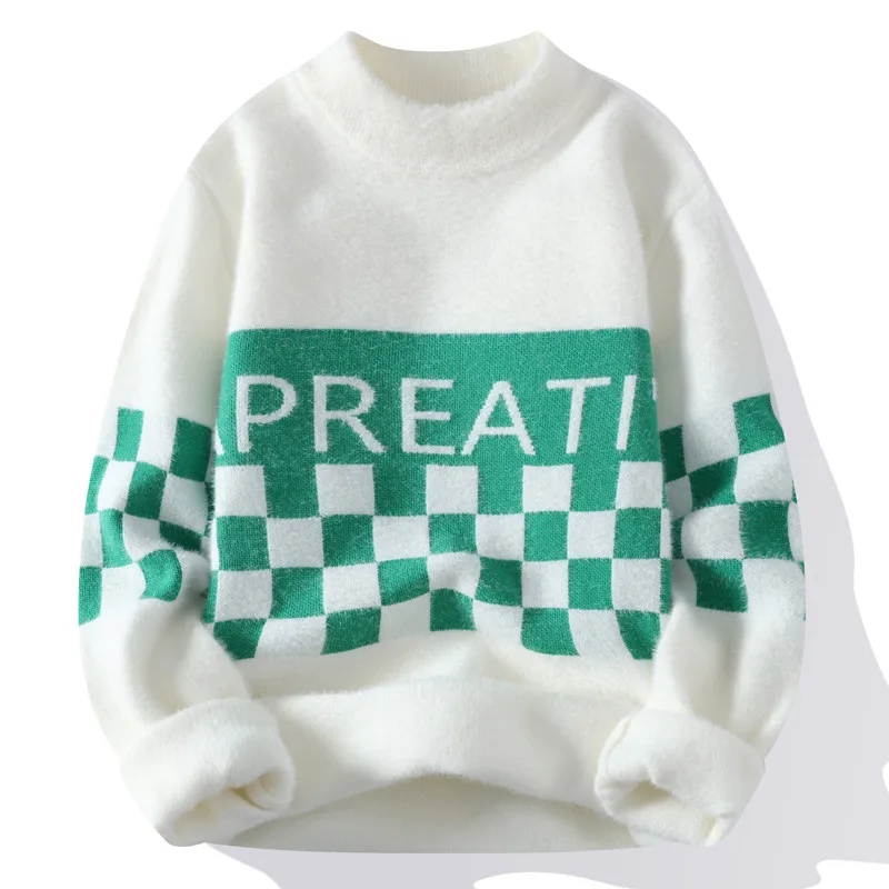

2023 Autumn and Winter New Fashion Trend Plus Fleece Thickened Warm Large Size Sweater Men's Casual Comfort High Quality Sweater