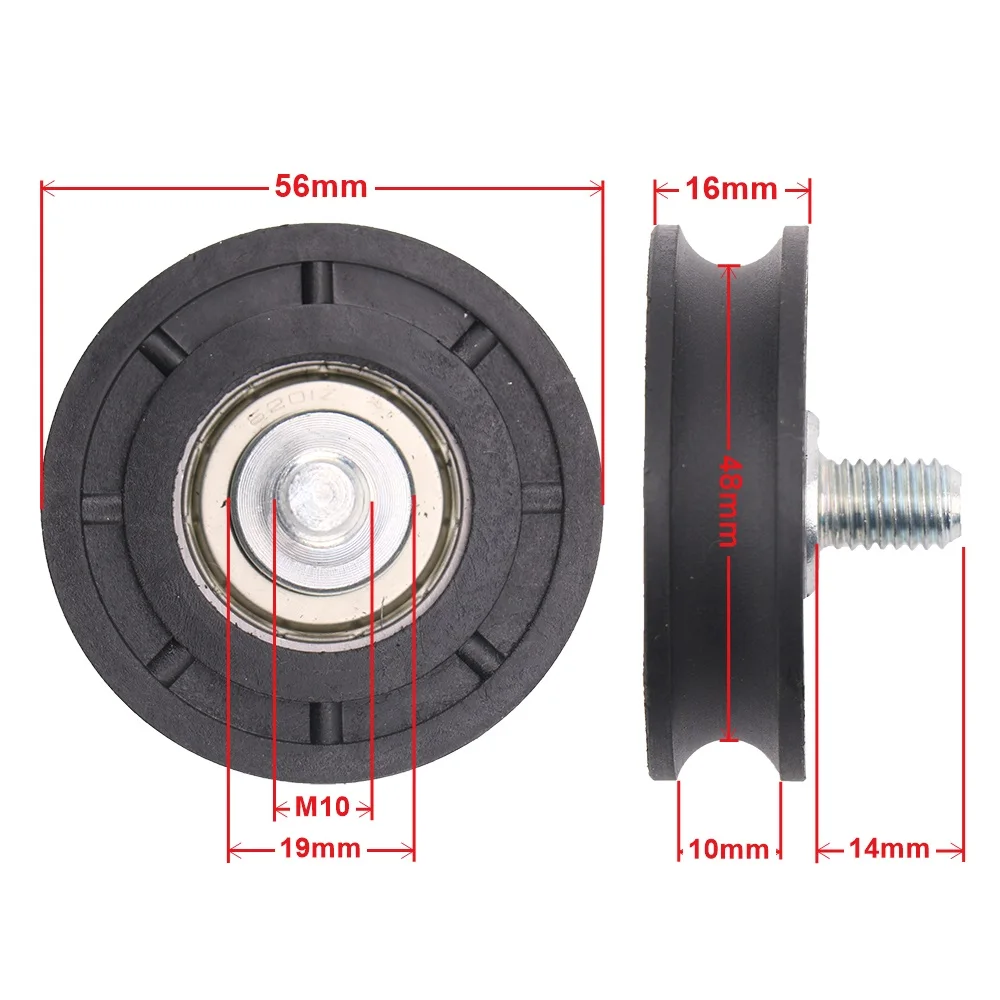 1pcs O*is Elevator Door Hanging Wheel diameter 56mm thickness 16mm bearing 6201 56*16 shaft lever M10