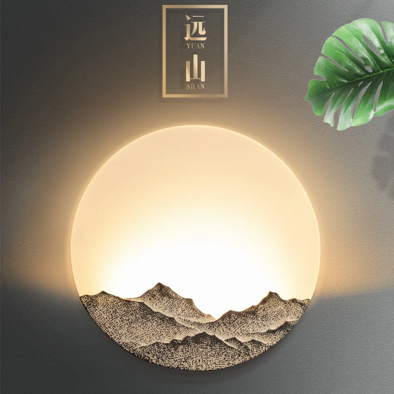 

New Chinese Wall Lamp Creative Personality Bedroom Bedside Lamp Modern Simple Living Room Stair Corridor Hotel Decoration
