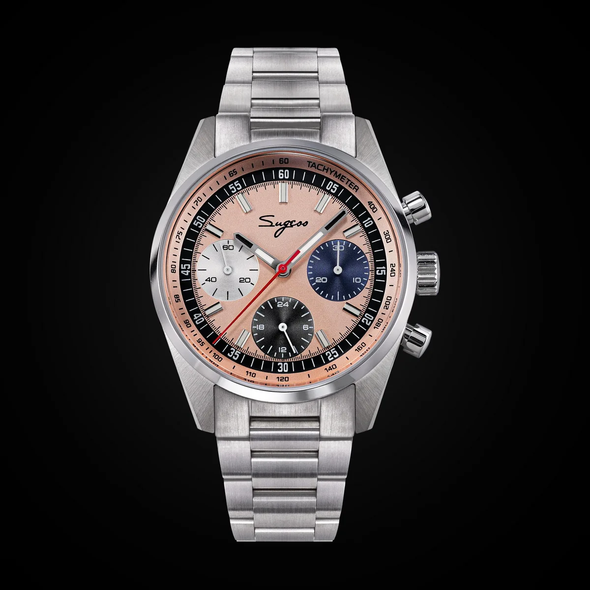 Sugess Mens Watch 38mm Chronograph Mechanical Wristwatches Tianjin Gooseneck Movement Sapphire Crystal Roulette Dial S465 new Sea14f0b24f1a48ce8660262e199e0162C