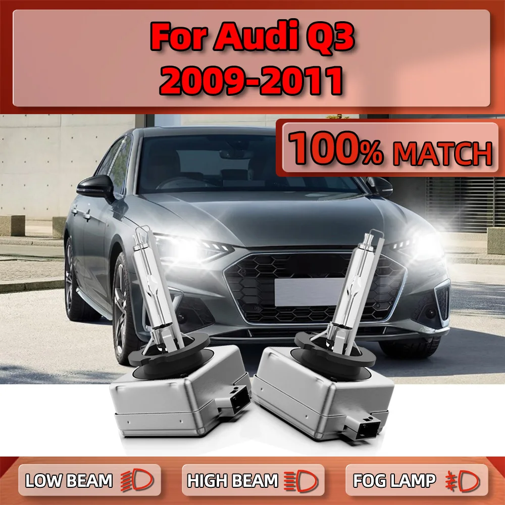 

2PCS 35W HID Bulbs Car Headlight 20000LM Super Bright D3S Xenon Lights 12V 6000K Plug And Play For Audi Q3 2009 2010 2011