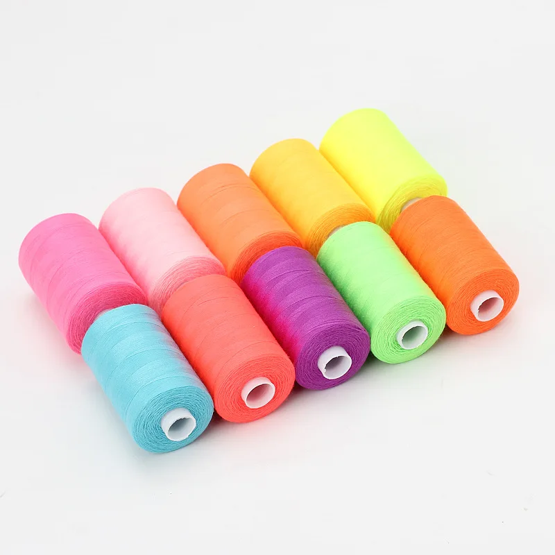 

Household sewing thread Hand sewing thread bright color 10 color set 1000 yards 402 DIY fluorescent color thread