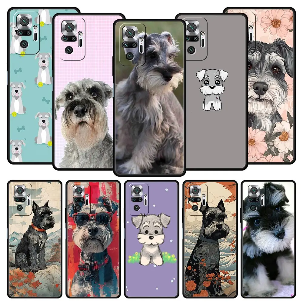 Cartoon Schnauzer Dog Soft TPU Phone Case