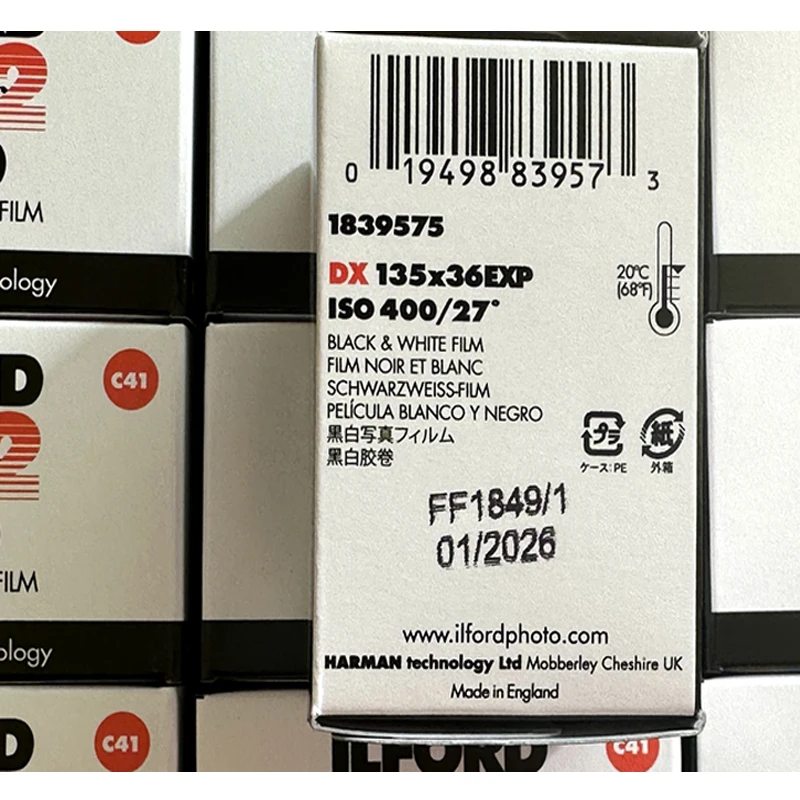 1/2/3/5/6 Rolls ILFORD XP2 Super 400 Degrees 135 Black and White Film C-41 Development For Kodak M35/H35/F9 Fuji 135 Film Camera