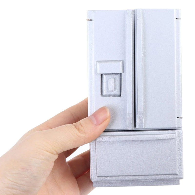 1:12 Dollhouse Miniature Fridge Model Furniture Scaled Refrigerator Simulation Freezer Drink Bar Dollhouse Accessories