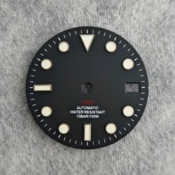 Matte Black Watch Dial with Multicolor GMT Text and Elegant Edge Finish - 28.5MM (GMT Red)