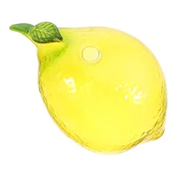 Glass Lemon Vase for Home Decoration Artistic Fruit Shaped Flower Vase Mini Glass Decor Vase for Kitchen Dining Room Flower Arra 1