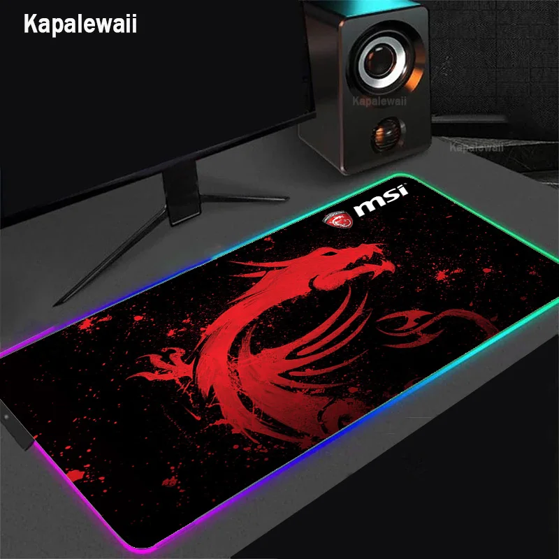 

MSI Large RGB Mouse Pad xxl Gaming Accessories Mousepad LED Light Mause Pad Gamer Mouse Carpet Big Keyboard Desk Mat Backlit Rug