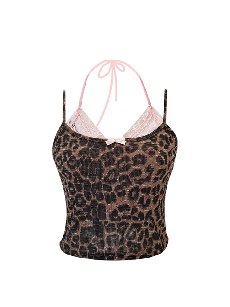 

Women's Lace Patchwork Camisole Crop Top Vintage Y2k Summer Fashion Streetwear Tank Top Female Sexy Sleeveless Off Shoulder Vest