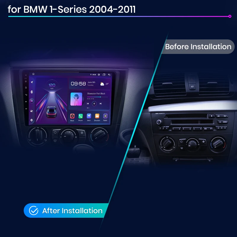Junsun Wireless Carplay Android Auto Car Radio For BMW 1-Series 1 Series  E87 E81 E82 E88 2004-2011 GPS autoradio 4G WIFI DSP - AliExpress