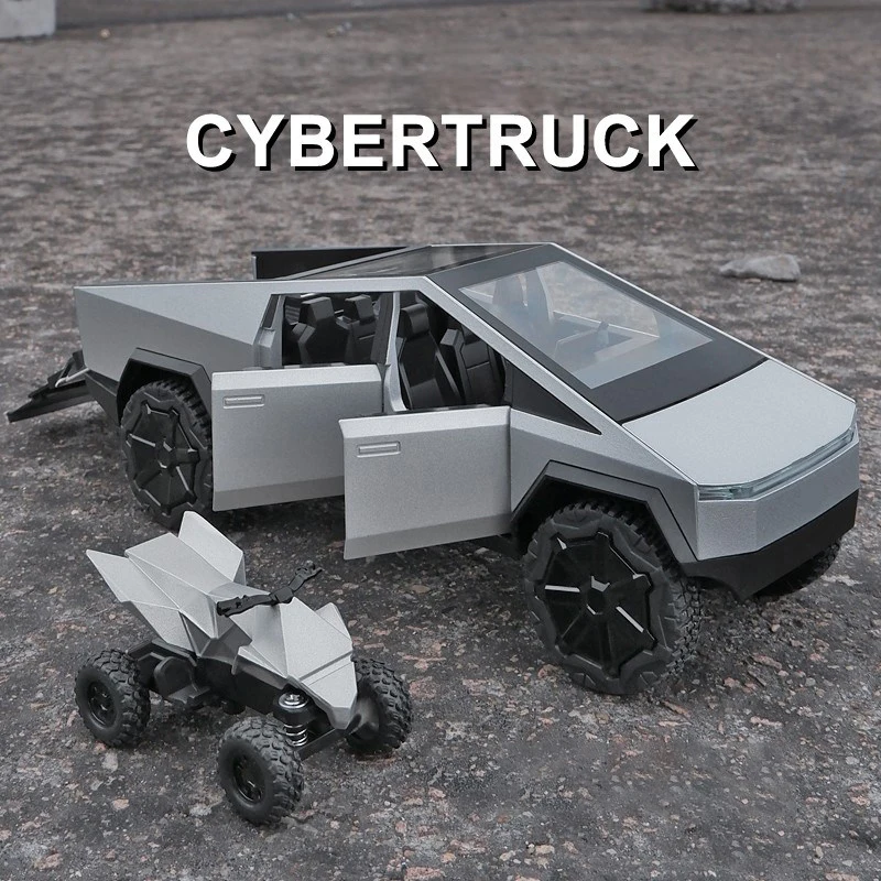 1:24 Tesla Cybertruck Model Y Model 3 Model X Legering Diecasts En Speelgoedvoertuigen Metalen Speelgoedauto Model Geluid En Lichtcollectie Speelgoed