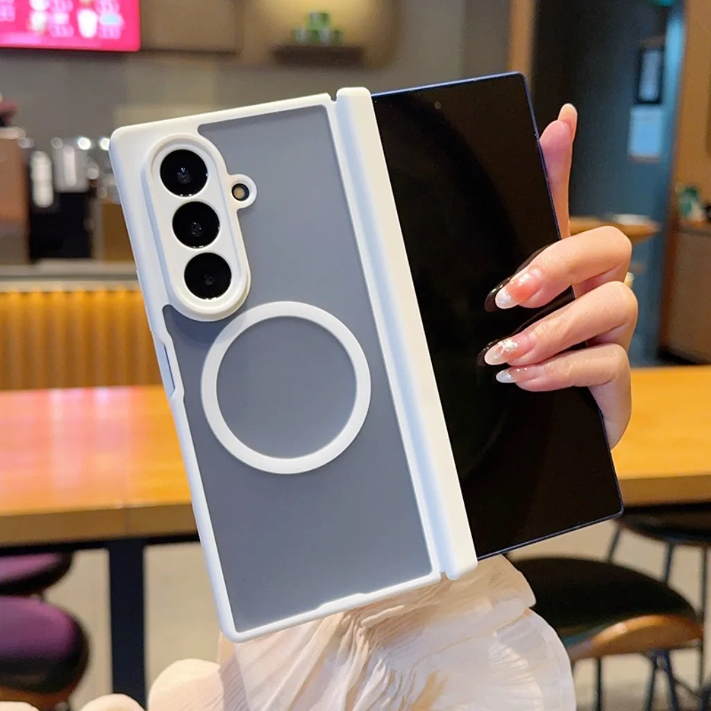 Matte Translucent Magnetic Phone Case with Full Hinge Protection