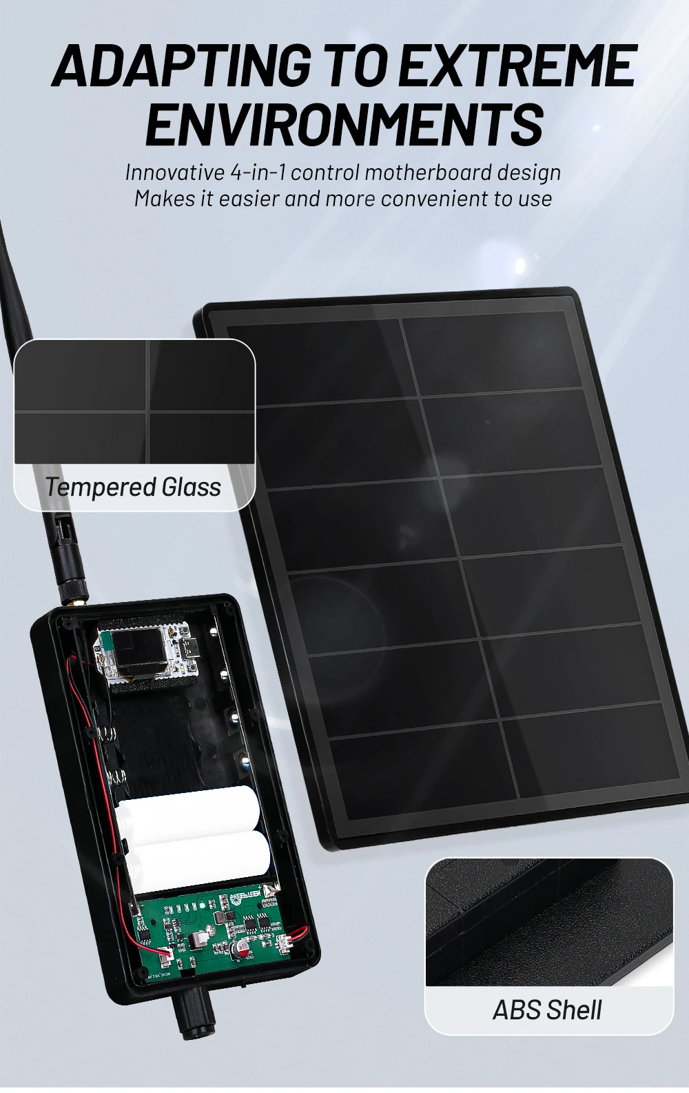 D5L Solar Node Repeater Compatible Meshtastic 5W Solar Power Kit 3.7v Output Bui
