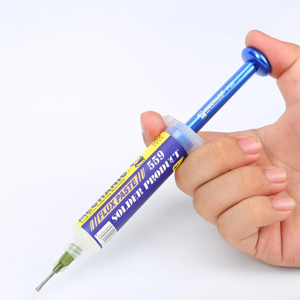 MECHANIC PO8 Aluminum Alloy Solder Flux Paste Booster Manual Syringe