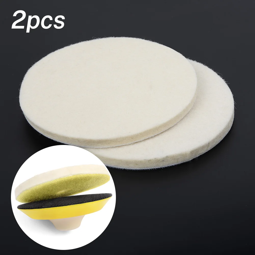 2pcs 5 인치 125 Mm 양모 펠트 연마 패드 휠 버핑 패드 앵글 그라인더 휠 ..