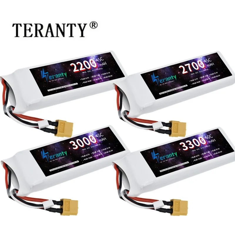Batterie Lipo 11.1V 2200-3300mAh 45C-60C pour Drone RC