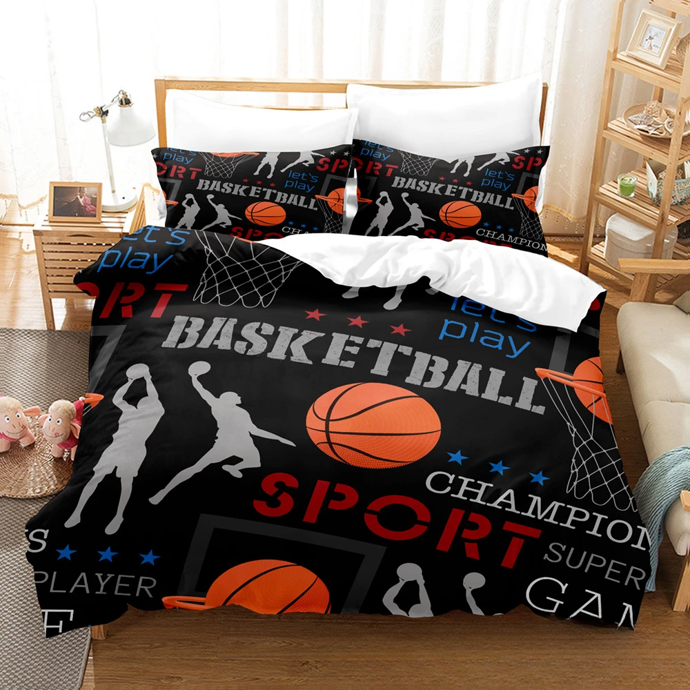 3D digital print duvet cover basketball NBA players bed cover pillowcase three-piece spring new can be customized design bedding 4