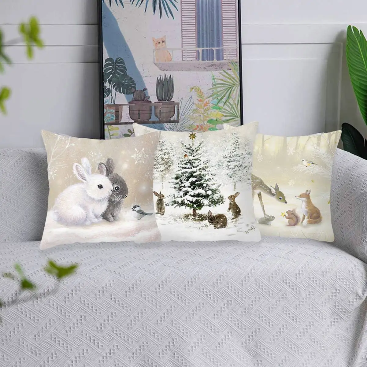 Christmas Elk Tree Cushion Cover Merry Christmas Decorations For Home 2022 Xmas Navidad Natal Gifts Cristmas Ornament New Year images - 6