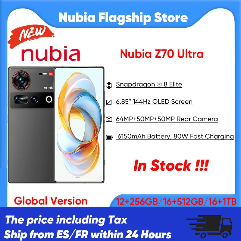 World Premiere Nubia Z70 Ultra Smartphone 5G Snapdragon 8 Elite 6.85 144Hz OLED Screen 6150 mAh Battery 64MP Camera Starry NightAndroid 15 NFC IP68 & 69 Global Version Telephone 1