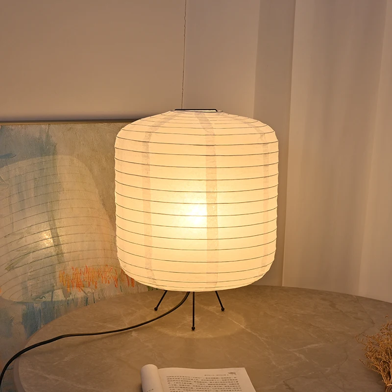 Nordisches Design von Moderne Retro Minimalistische Nachttischlampen  Japanischen Stil Reispapier Lampe : : Beleuchtung