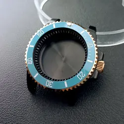 Premium 40.5mm Silver/Black GMT Steel Watch Case with Sapphire Glass and Chapter Ring for 40.5mm (45 Black Rose)