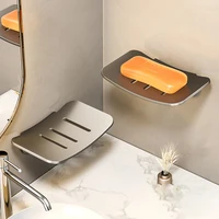 ที่วางสบู่อะลูมินัมอัลลอยรูปตัวยูพร้อมระบายน้ำห้องน้ำติดผนังกล่องสบู่อุปกรณ์จัดระเบียบใหม่ 2