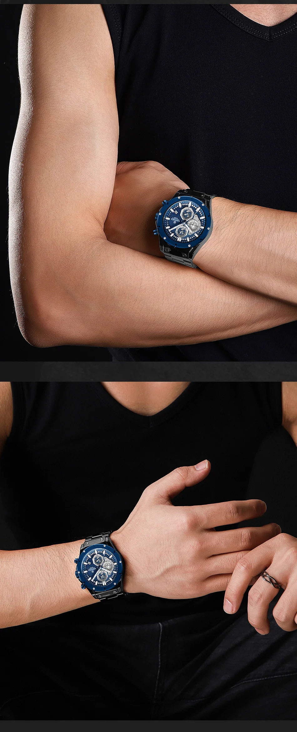 Naviforce 8026 Chronograph Stainless Steel Watch description image 6