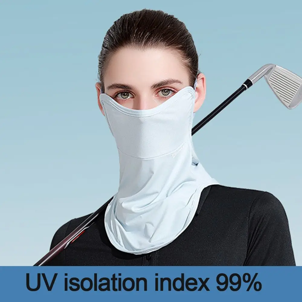 Summer AntiUV Quickdrying Face Cover Scarf Ice Silk Sunscreen Mask