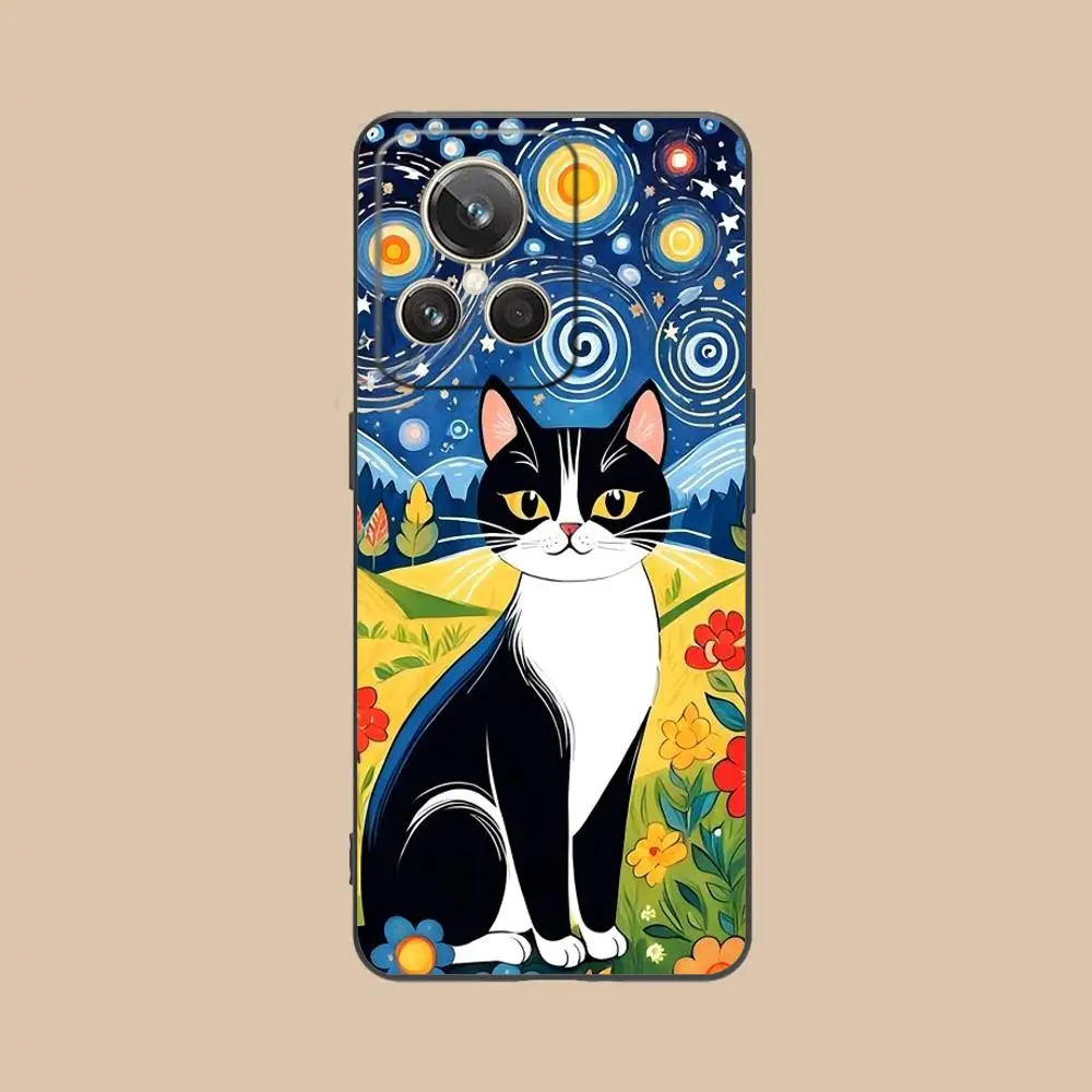 Charming Cat Design Matte TPU Phone Case with Colorful Printing