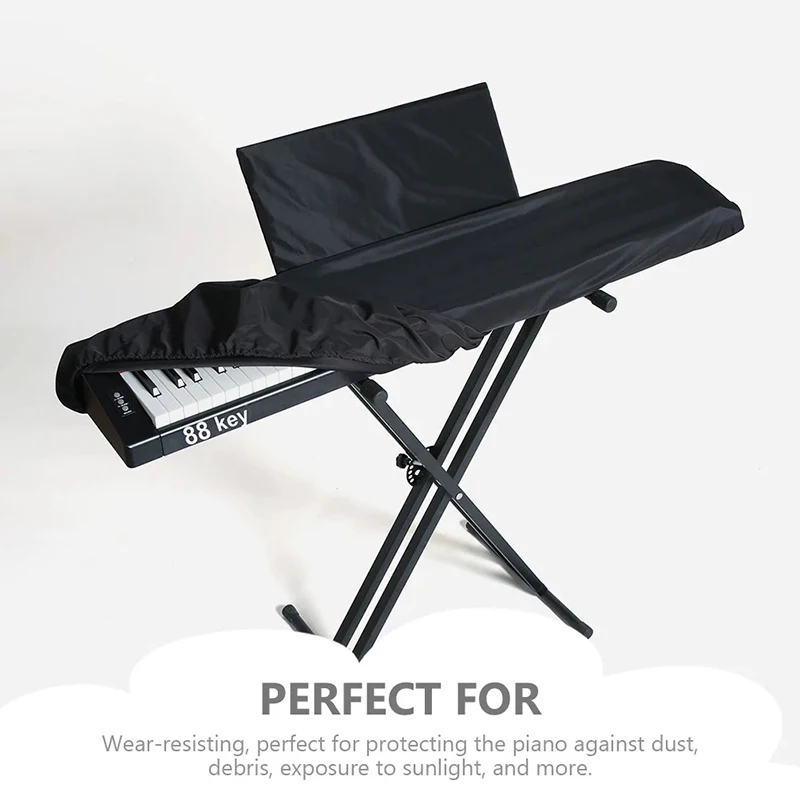 88-Key Piano Keyboard Dust Cover Music Stand Cover Electric Piano Dustproof Washable Shrinkable Drawstring