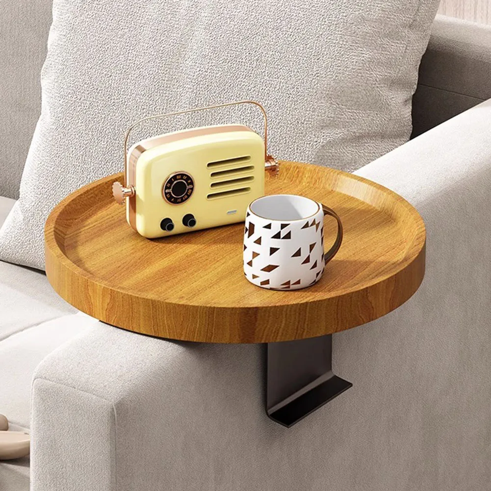 

Wood Sofa Tray Coffee Table Mini Side Table Waterproof Stain Resistant Corner Table Sofa Armrest Tray Installation-Free