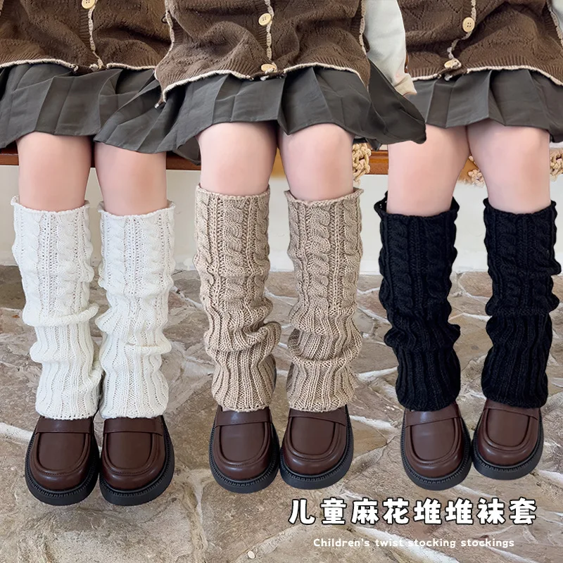 Girls Leg Cover children leg warmers children knee high socks knee protector Boot Socks Winter Warm Cold-proof Soft Comfort Kids Knitted Knee Sleeves Children's Protective Equipment