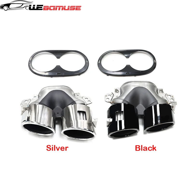 Quad Car Exhaust Tip For Mercedes-Benz A-Class W177 A35 A200 A180 A45 Rear Bumper Muffler Header Exhaust System Upgrade