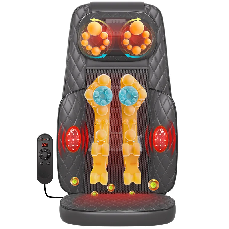 Upgrade Electric Full Body Massage Chair Neck Back Waist Massage Cushion Heat Vibrate Kneading Leg Pad Seat Relaxation
