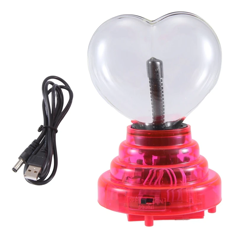 

Plasma Ball Heart Shaped Light 4In Touch Activated, Valentine Gift,USB Cable Or Battery Powered,Gifts For Kid And Adults Durable