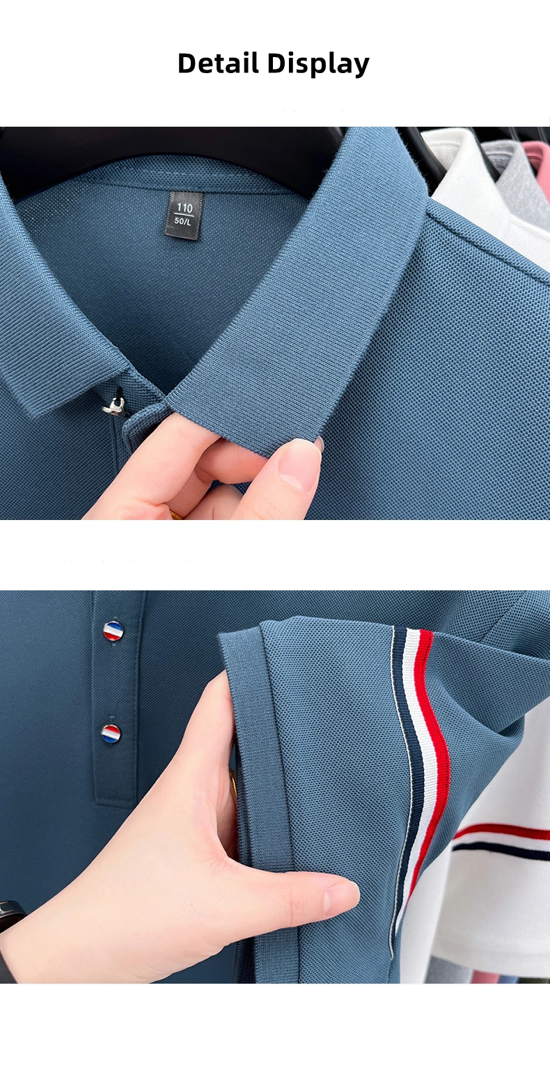 Fashion puppy embroidery men's short sleeve polo shirt luxury brand striped decoration summer breathable business casual T-shirt 38 Sea16e140a4cb45c89678449f165cc54et